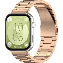 Voyo Huawei Watch Fit 5 / 4 / 3 ve Pro Kordon Metal Baklalı Klipsli Strap Kayış