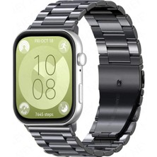 Voyo Huawei Watch Fit 5 / 4 / 3 ve Pro Kordon Metal Baklalı Klipsli Strap Kayış
