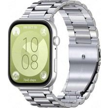 Voyo Huawei Watch Fit 5 / 4 / 3 ve Pro Kordon Metal Baklalı Klipsli Strap Kayış