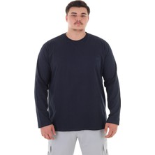 Maruf Shop Erkek 115-155 Kilo Arası Için Uygun Uzun Kol Bisiklet Yaka Mevsimlik Düz Renk Ince Sweatshirt
