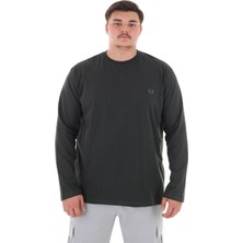 Maruf Shop Erkek 115-155 Kilo Arası Için Uygun Uzun Kol Bisiklet Yaka Mevsimlik Düz Renk Ince Sweatshirt