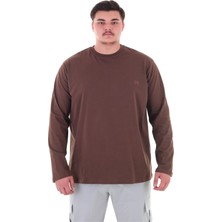 Maruf Shop Erkek 115-155 Kilo Arası Için Uygun Uzun Kol Bisiklet Yaka Mevsimlik Düz Renk Ince Sweatshirt