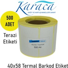 Karaca Rulo 40X58 mm Eko Termal Terazi Etiketi 1  Adet 500 Sarım Tse Onaylı Bpa Free