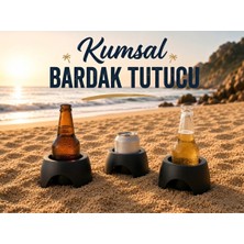 Demirhan3D 🌊 Kumsal Bardak Standı | Isıya Dayanıklı Petg Bardak Tutucu & Plaj Aksesuarı