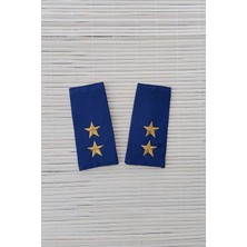 Çukurova Ütü Hava Kuvvetleri Karargah Lacivert Üsteğmen Omuzluk Apolet Rütbe 1 Çift