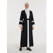Zermiva Çizgi Detaylı Modern Ferace