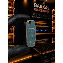 Barkas Elektronik Ford Focus Fiesta Mondeo Courier B-Max C-Max Galaxy Sustalı Nano Anahtar Kılıfı 3 Buton Gri Gold