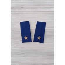 Çukurova Ütü Hava Kuvvetleri Karargah Lacivert Teğmen Omuzluk Apolet Rütbe 1 Çift