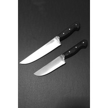 Sürmene Premium 2'li Kasap ve Doğrama Bıçak Seti (Özel Hareli Ahşap Kabze)