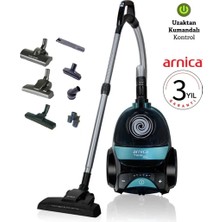 Arnica Turbo Başlıklı Premium Kumandalı Torbasız Süpürge, 3 Yıl Garantili Yeşil