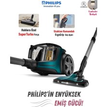 Philips Marathon Otomatik Açılma/kapanma Özellikli Powercyclone 10 Yüksek Emiş Gücü Triactive+Led, Başlıklı Premium Süpürge+Turbo Başlık ve Yedek Hepa Filtre