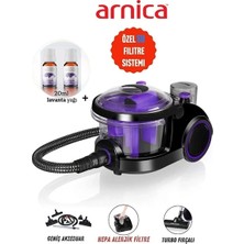 Arnica Turbo Başlıklı Yüksek Performanslı Emiş Gücü Su Filtreli Süpürge 2400W - Hepa Filtre