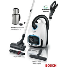 Kumandalı Kontrol Turbo Serie 6 Propower Toz Torbalı Süpürge + Bosch Çelik Çay Makinesi Almanya’da Üretilen Bosch Motor Teknolojisi ile Sürekli Yüksek Performans