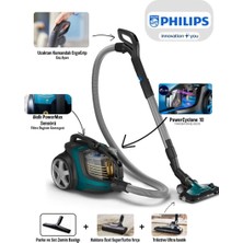 Philips Turbo Fırçalı- Yüksek Çekim Gücü ve Kalite, Akıllı Açılma/kapanma Özellikli +Led Başlık Torbasız Süpürge