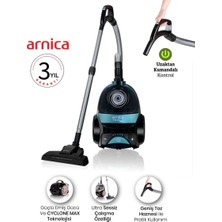 Arnica Yüksek Çekim Gücü Turbo Başlıklı Premium Torbasız Süpürge, Kumandalı ve Geniş Aksesuarlı