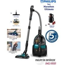 Philips Turbo Başlıklı Marathon Ultimate Toz Torbasız Süpürge– Hepa 13 Filtre, Powercyclone 10, Toz Bulutu Olmadan Hazne Boşaltma, Sessiz Güçlü Performans