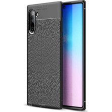 ZM Store Galaxy Note 10 Uyumlu Kılıf Deri Yüzey Görünümlü Harika Kesim Niss Kapak