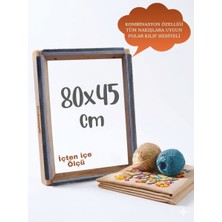 Punchistanbyuyc 80X45CM Kombinasyon Özellikli Punch ve Tüm Nakışlara Uygun Iğneli/telli Ahşap Kasnak (Kılıf Hediye)