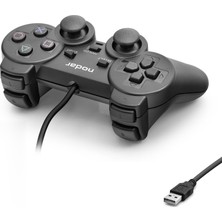 Hobilinka Pc Uyumlu Kablolu USB Gamepad Oyun Kolu - Siyah ND401