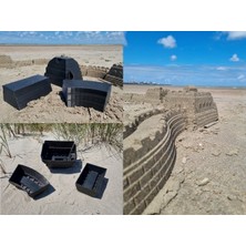 Demirhan3D 🧱🏯 Çin Seddi Kumdan Kale Kalıbı 3’lü Set – Petg Isıya & Suya Dayanıklı Siyah