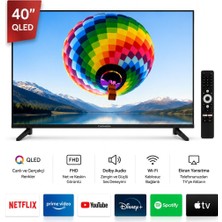 THOMSON 40 Inç QLED Google Tv Smart Televizyon Full Hd Wifi Bluetooth Dahili Uydu Alıcılı Hdr Destekli Çerçevesiz Akıllı Tv