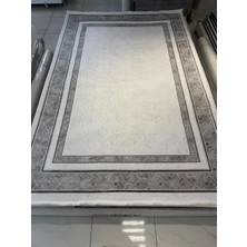 Luxess Halı Kelebek Halı MK507 Antrasit Gri Krem Yün Akrilik Üst Kalite Çerçeveli Avangard Salon Halısı
