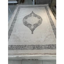 Luxess Halı Beymensss Halı 00020C Antrasit Krem Yün Akrilik Üst Kalite Göbekli Avangard Modern Salon Halısı