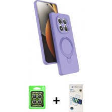 Marsilyan™- Redmi Note 15 Pro 5g Kılıf Iz Işık Koleksiyonu - Siyah 3D Antistatik Cam Ekran Koruyucu + Raze Metal Kamera Lens - Gs