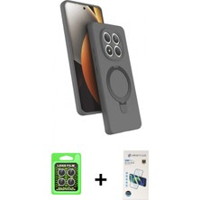 Marsilyan™- Redmi Note 15 Pro 5g Kılıf Iz Işık Koleksiyonu - Siyah 3D Antistatik Cam Ekran Koruyucu + Raze Metal Kamera Lens - Gs