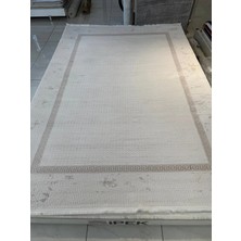 Luxess Halı Beymensss Halı 00265A Bej Krem Yün Akrilik Üst Kalite Çerçeveli Avangard Modern Salon Halısı