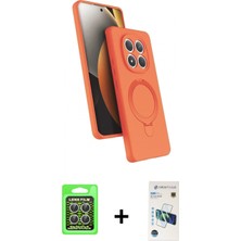 Marsilyan™- Redmi Note 15 Pro 5g Kılıf Iz Işık Koleksiyonu - Siyah 3D Antistatik Cam Ekran Koruyucu + Raze Metal Kamera Lens - Gs