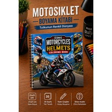 Z&R Craft Iconic Motorcycle & Helmet Coloring Book 35 Sayfa Ikonik Motorlar ve Kasklar Boyama Kitabı