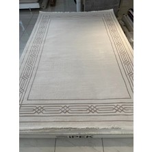 Luxess Halı Beymensss Halı 00266A Bej Krem Yün Akrilik Üst Kalite Çerçeveli Avangard Modern Salon Halısı