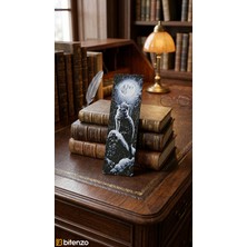 Bitenzo 3D Dolunay Altında Kedi Tasarım Kabartma Dokulu Kitap Ayracı - Gece Manzaralı Şık Kitap Aksesuarı
