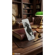 Bitenzo 3D Asil At Figürlü Kabartma Dokulu Kitap Ayracı - Modern Siyah Beyaz Tasarım Kitap Aksesuarı