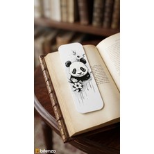 Bitenzo 3D Sevimli Panda ve Çiçek Motifli Kabartma Dokulu Kitap Ayracı - Estetik Siyah&beyaz Kitap Aksesuarı