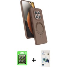 Marsilyan™- Redmi Note 15 Pro 5g Kılıf Iz Işık Koleksiyonu - Siyah 3D Antistatik Cam Ekran Koruyucu + Raze Metal Kamera Lens - Gs