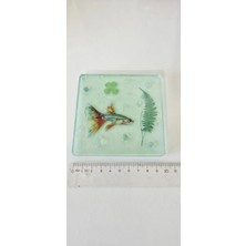 PINAXAR Epoksi Kırılmaz Gider Kapağı - Dekoratif Gider Süsü Yeşil Tasarım 10X10 cm
