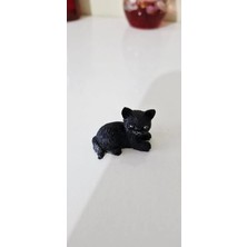 PINAXAR Epoksi Siyah Kedi Figürü - El Yapımı Dekoratif Reçine Biblo Ev Ofis Süsü