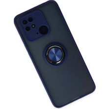 Hsc Bilişim Redmi 10C Kılıf Montreal Yüzüklü Silikon Kapak - Lacivert
