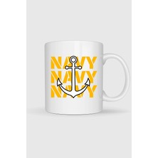 Bahriyeli Collection  Trio Navy Anchor Baskılı Kupa Bardak