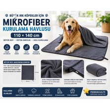 Mko Tekstil Büyük Irklar Için 110 x 140 cm Mikrofiber Köpek Kurulama Havlusu