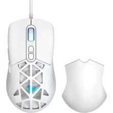 T-Wolf G520 Rgb Kablolu Gaming Mouse 12800 Dpı 7 Tuşlu Oyuncu Mouse Manyetik Kapaklı Beyaz