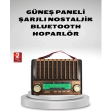 Taşınabilir Hoparlör Güneş Panelli Bluetooth USB Sd Fm Am Sw Radyo TKNPX-4342