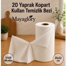 MAYAGLORY 20 Yaprak Kopart Kullan Temizlik Bezi Genel Amaçlı Mikrofiber Bez Leke Tutmaz ( 25X32 cm )