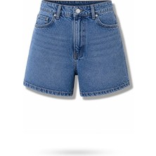 5in1Canpolat Mavi Düz Kesim Denim Şort 1511