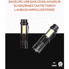 Taşınabilir Şarjlı LED Fener - 4 Modlu, 2000LM, Ayarlanabilir Odak TKNPX-4342