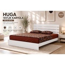 Pasific Home Huga Çift Kişilik Ahşap Karyola, Beyaz, 180X200
