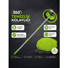 MAYAGLORY Araç Yıkama Fırçası Mikrofiber Bezli Oto Yıkama Fırça Uzayabilen Saplı Çok Fonksiyonlu Oto Detay Fırça Mop Yedek Bezli