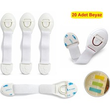 Demet Home 20 Adet Çocuk Bebek Çekmece Dolap Güvenlik Emniyet Kilidi Uzunluk Ayarlı Çırtlı Çok Amaçlı Kilit
